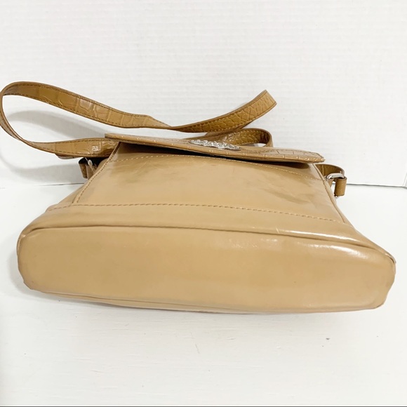 Giani Bernini Leather Convertible Crossbody Shoulder Bag Croc Embossed Trim - Picture 7 of 16